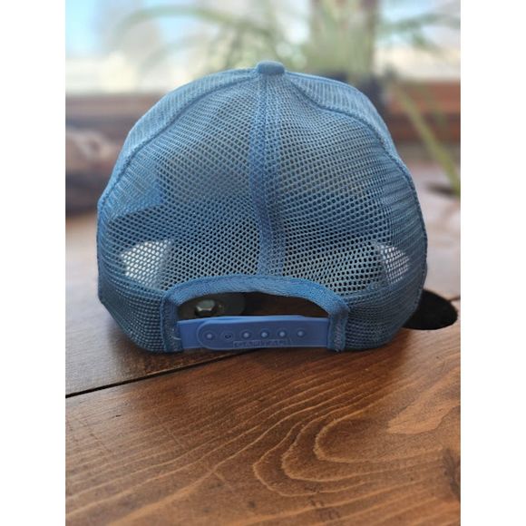 Vintage Blue Riverside INN French Island Wisconsin Snapback Trucker Hat Clean - Picture 2 of 3